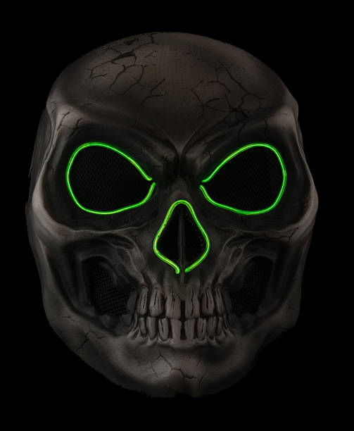istock Skull El Wire Mask Glowing in the Dark. 2237719987