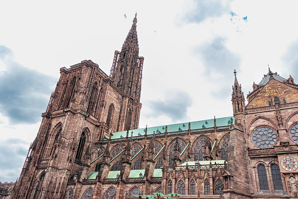 Strasbourg, France- July 9, 2025: Cathedral of Our Lady of Strasbourg architecture building exterior facade view