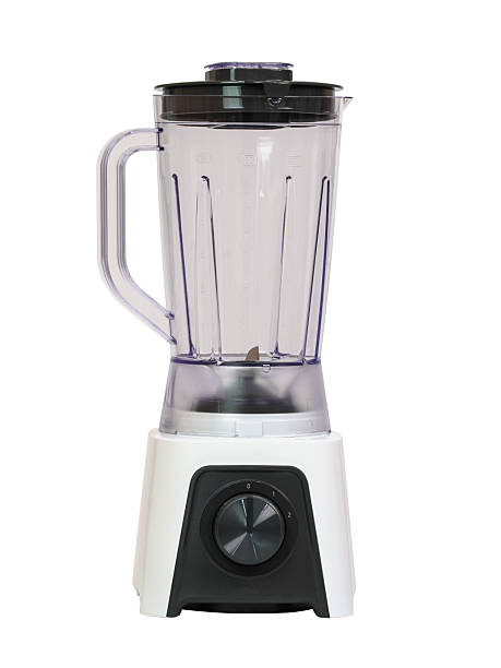 istock Clear blender with black knob control and white base isolated on white background 2237737577