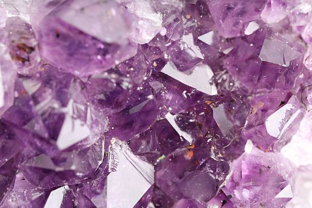 istock Healing stone. Beautiful amethyst as background, top view 2237745793