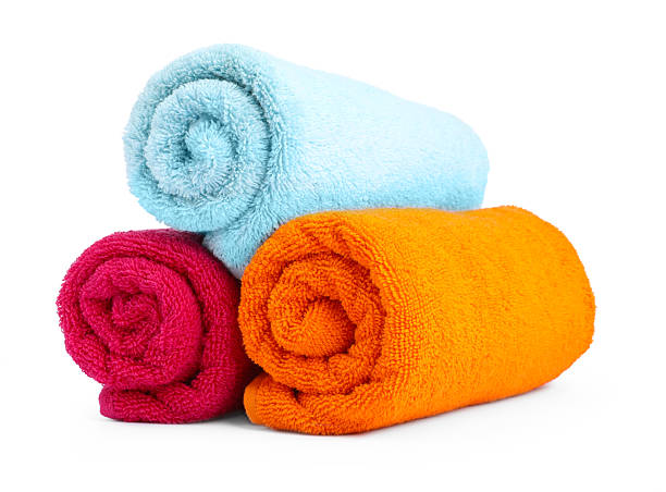 istock Colorful rolled terry towels isolated on white 2237745874