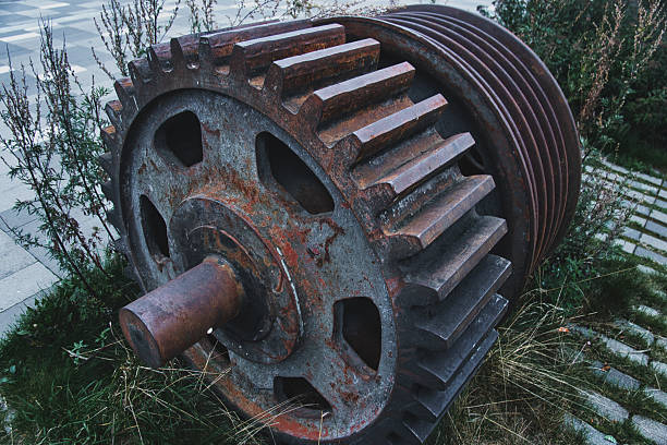 istock Rusty Mechanical Cogwheel at Historic Factory 2237747596
