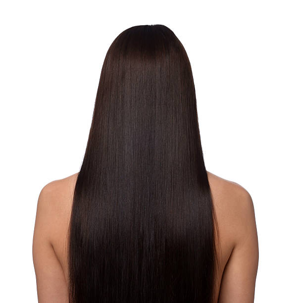 istock Woman with beautiful smooth hair after lamination procedure on white background, back view 2237751237