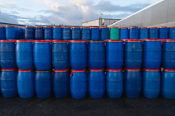 istock Blue barrels for herring storage in fishing industry 2237760118