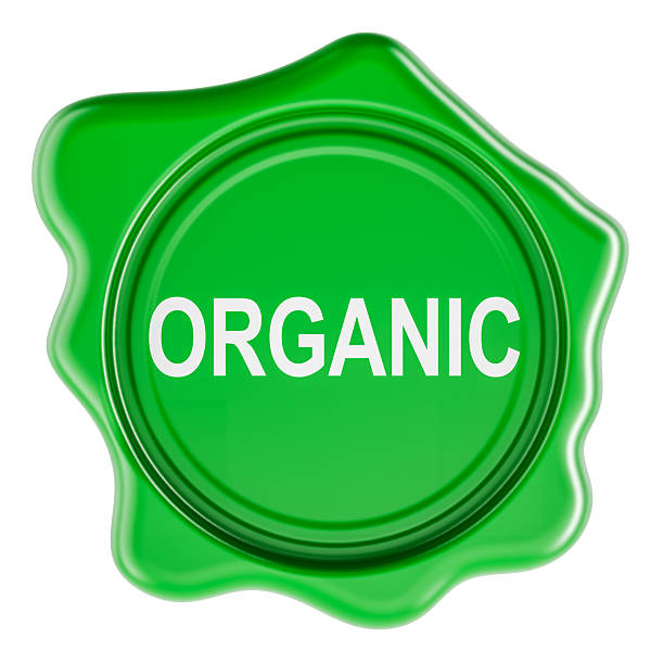 3D Realistic ORGANIC Badge Icon. 3D Icon Isolated on White.