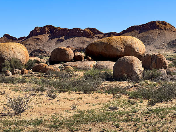 Stone boulders in the Namibian landscape