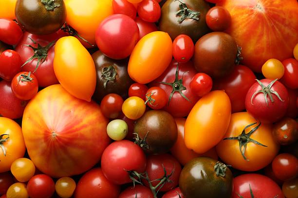 istock Different ripe juicy tomatoes as background, closeup 2237761856