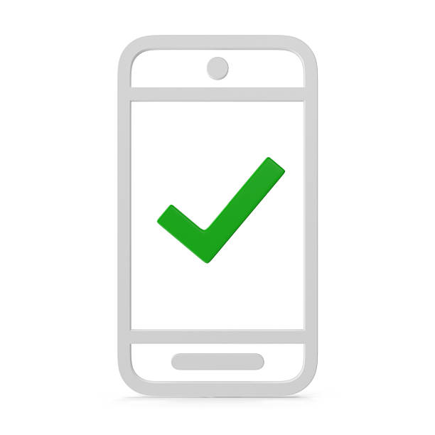 Mobile Phone with Green Check Mark Confirmation and Approval