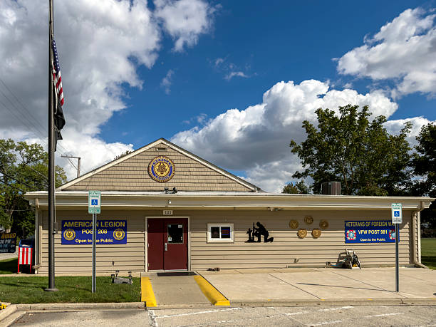 Arlington Heights, Illinois, USA - September 25, 2025: The American Legion and the Veterans of Foreign Wars offer support for veterans and their families. The building is open to the public.