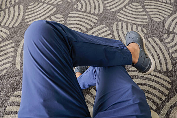 Men Wear Sandal Sitting on Hall