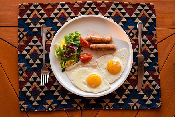 Breakfast Plate with Eggs and Sausages