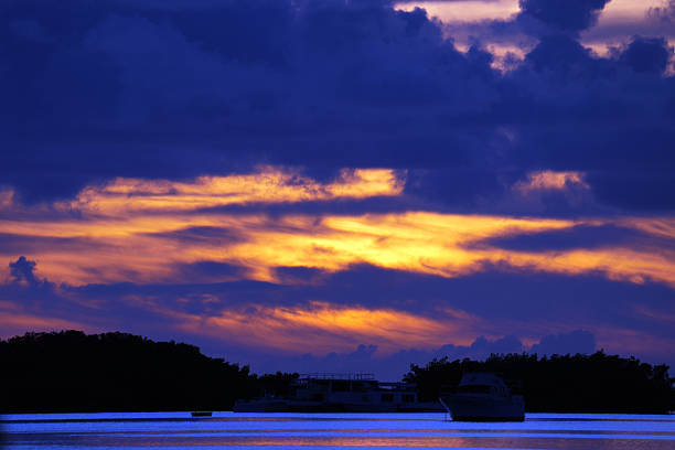 Ocean dramatic sky background. Dark stormy cloudy sky. Seascape with dramatic sky. Cloudy sky over sea