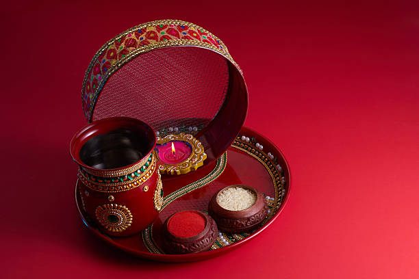 istock Happy karwa chauth celebration. Karwa Chauth celebration on the night 2237842092