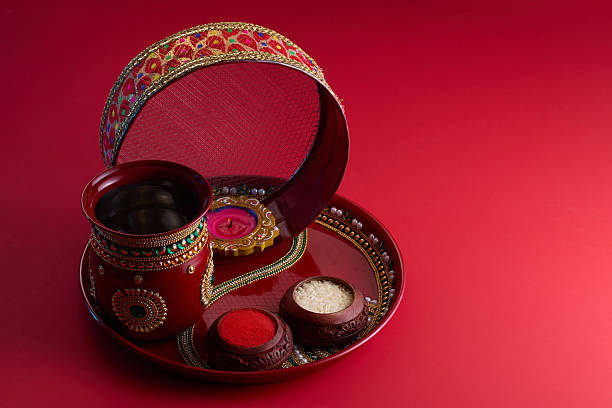 istock Karwa Chauth celebration on the night, Traditional Festive Setup 2237843195
