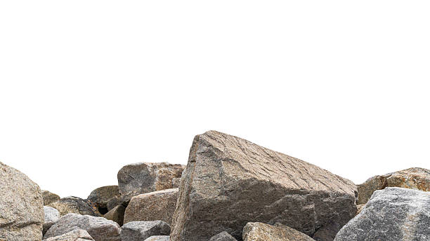 istock Rock Mountain Podium isolated, Stone stand floor design Display product on white background, Cliff rock mountain shape, Clipping path 2237845253