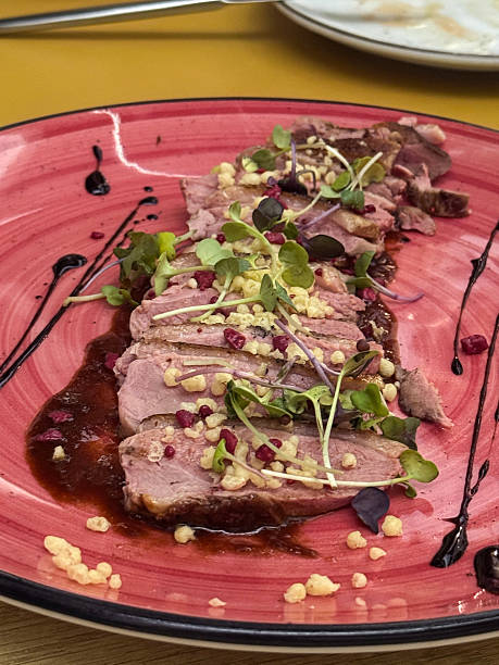 istock Image  of raw beef steak slices carpaccio, Italian starter appetiser with microgreens, balsamic vinegar, gourmet dish, fresh ingredients 2237852885