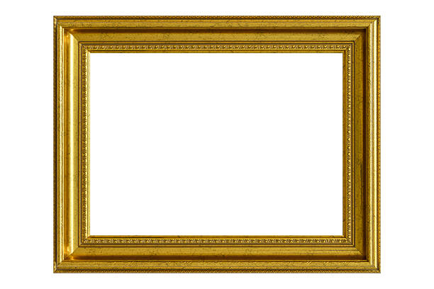 istock Gold frame for a picture in a classic baroque style on a white blank background. 2237852924
