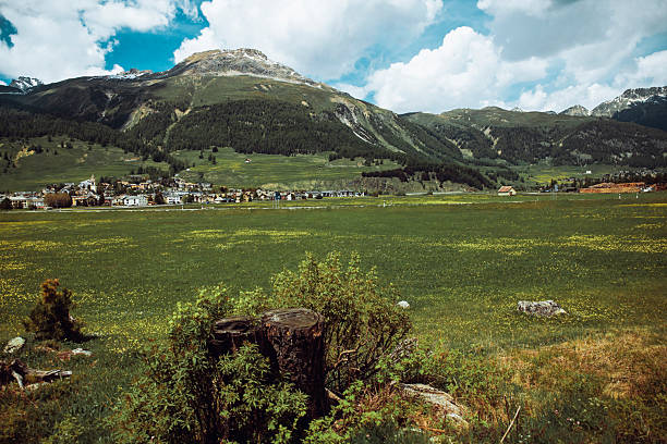 Celerina, a village located in the Engadin high valley in Switzerland.