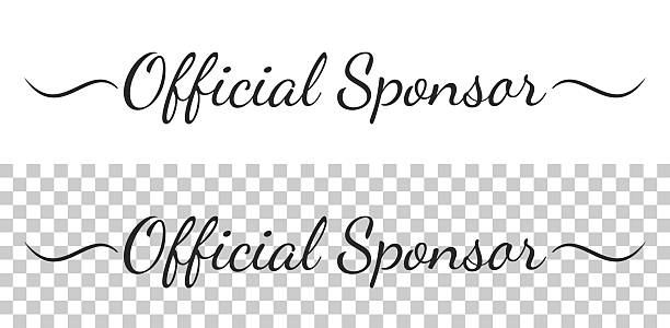 Official Sponsor. Trendy calligraphy text with swashes on the sides. Handwritten text in black ink, isolated on white and transparent backgrounds for your own design. Vector Illustration (EPS file, well layered and grouped). Easy to edit, manipulate, resize or colorize. Vector and Jpeg file of different sizes.