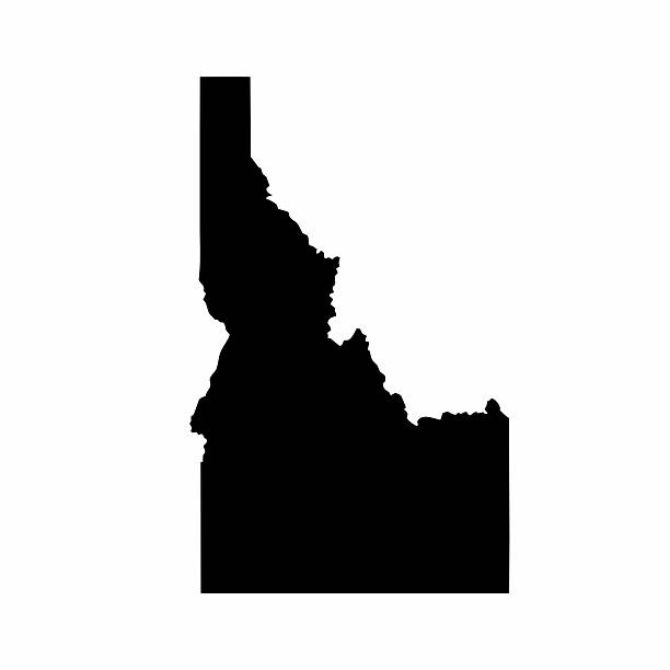 Extruded physical map of Washington State textured with American flag on white background. Horizontal composition with copy space. Clipping path is included.