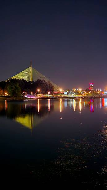 istock Night lights on the lake 2237869564