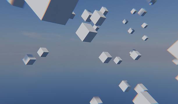 istock Abstract background, square blocks on the sky for decoration, 3D illustration 2237872402