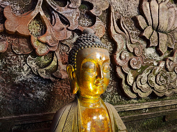 Buddha statue image at the Oriental Buddha Capital (Dongfang Fodu) in Leshan, China,a significant attraction alongside the famous Leshan Giant Buddha in Sichuan Province, China, near the city of Leshan.