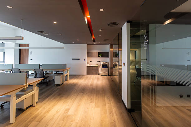 istock Modern Office Design with Open Layout and Natural Wood Flooring 2237873552