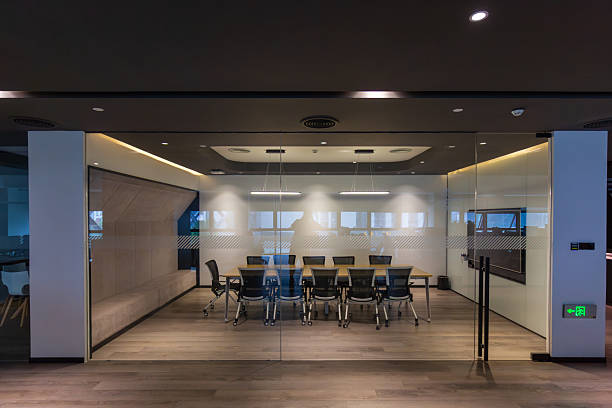 istock Modern Office Meeting Room with Glass Walls and Comfortable Seating 2237874101