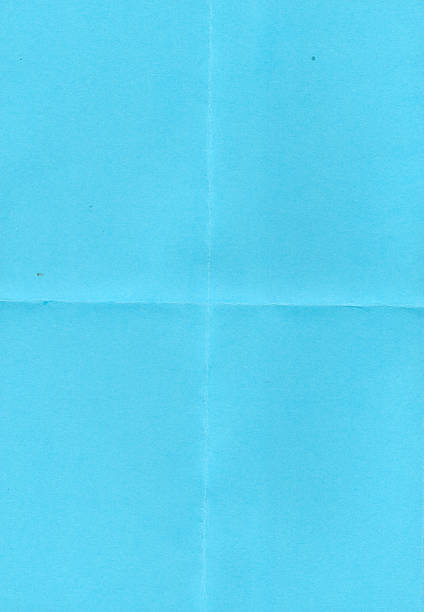 istock Blue folded paper texture with crease stripes, wrinkled abstract background, isolated template surface for grunge style and collage design. 2237874785