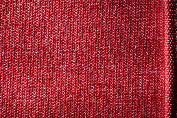 istock Closeup of Red Synthetic Woven Fabric Texture 2237877326