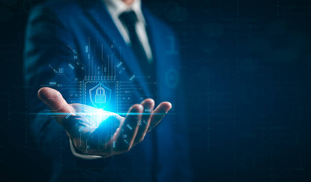 istock A businessman showing, secure access to user personal information, cybersecurity, secure Internet access, information security and encryption. Cyber security internet network data privacy concepts. 2237883965