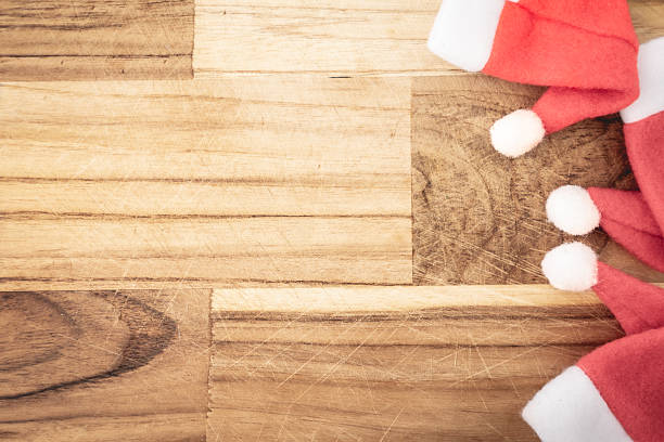 Christmas decoration layed out on a wooden background. Top view. Christmas.