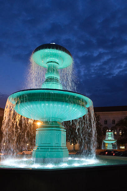Fountain at Geschwister-Scholl-Platz in Munich, Germany