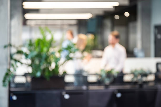 istock Businessmen blur in the workplace or work space of table in office room with computer or shallow depth of focus of abstract background 2237905238