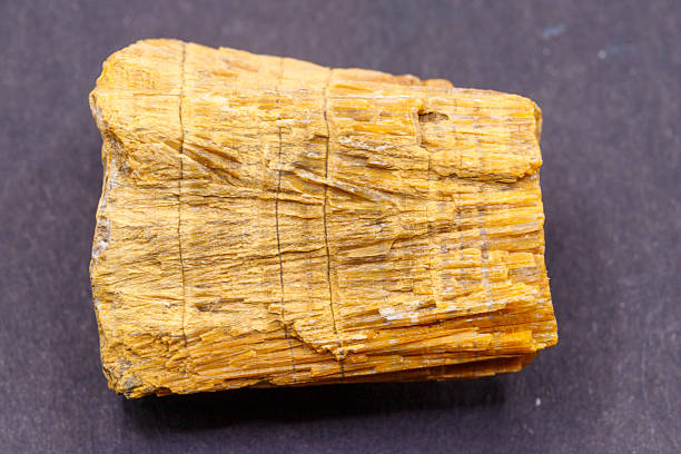 istock Golden-yellow fibrous mineral specimen 2237908651