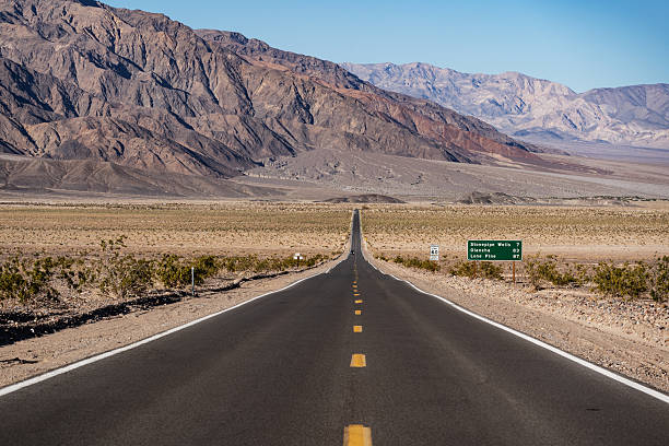 The road towards Badwater Basin, Death Valley N/P, California, USA