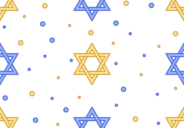 istock Jewish seamless pattern with confetti and star of David 2237931729