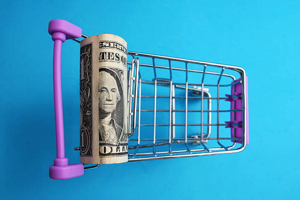 American dollar on shopping cart