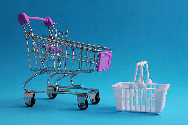 istock Empty shopping cart and basket 2237937105