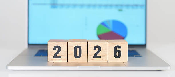 istock Happy New Year 2026 block with computer laptop background. Goal, Target, Resolution, strategy, plan, Action, mission, motivation, and New Year start concepts 2237969327