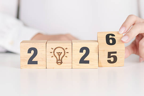 istock 2025 year change to 2026 year block with lightbulb. Business Idea, Creative, Thinking, brainstorm, Goal, Resolution, strategy, plan, Action, change and New Year start concepts 2237969437