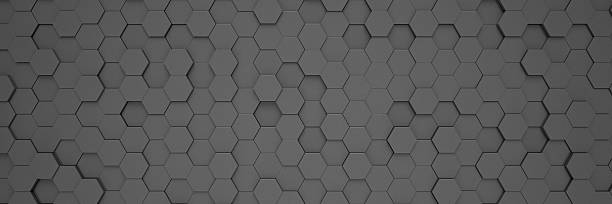 istock 3d rendering of hexagons in black. 2237972687