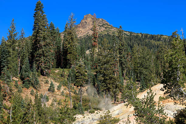 Painted Dunes by Cinder Cone, Lassen Volcanic National Park, California. Also called the Fantastic Lava Beds.