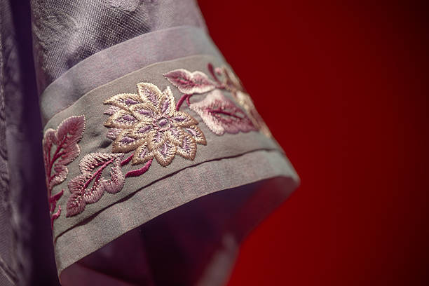 Elegant Embroidered Cuff with Intricate Floral Design