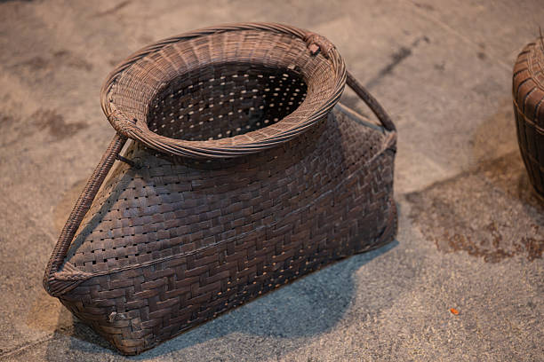 Rattan woven basket for fishermen to store fish