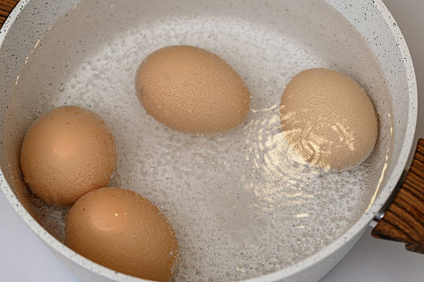 istock Chicken eggs cooked in a pot, a tasty natural breakfast 2237986071