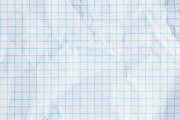istock Wrinkled white graph paper with blue grid lines 2237997973