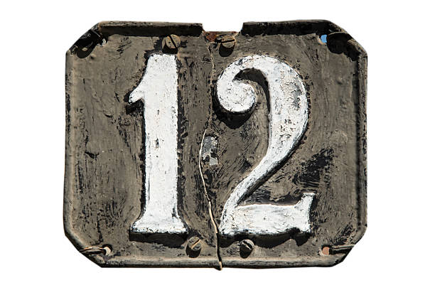 istock Old cast iron plate with number 12 2237999695