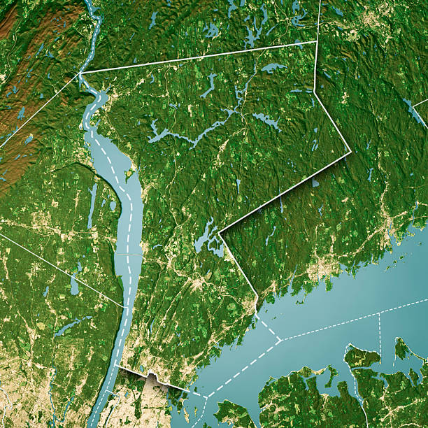 istock Westchester County Satellite Topographic Map 3D Render Color Border 2238000722